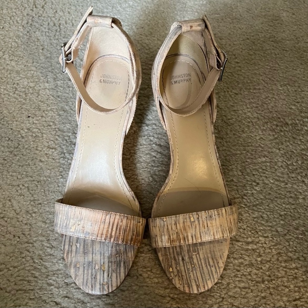 Johnston & Murphy Cork Ankle Strap Sandals Women’s Size 10